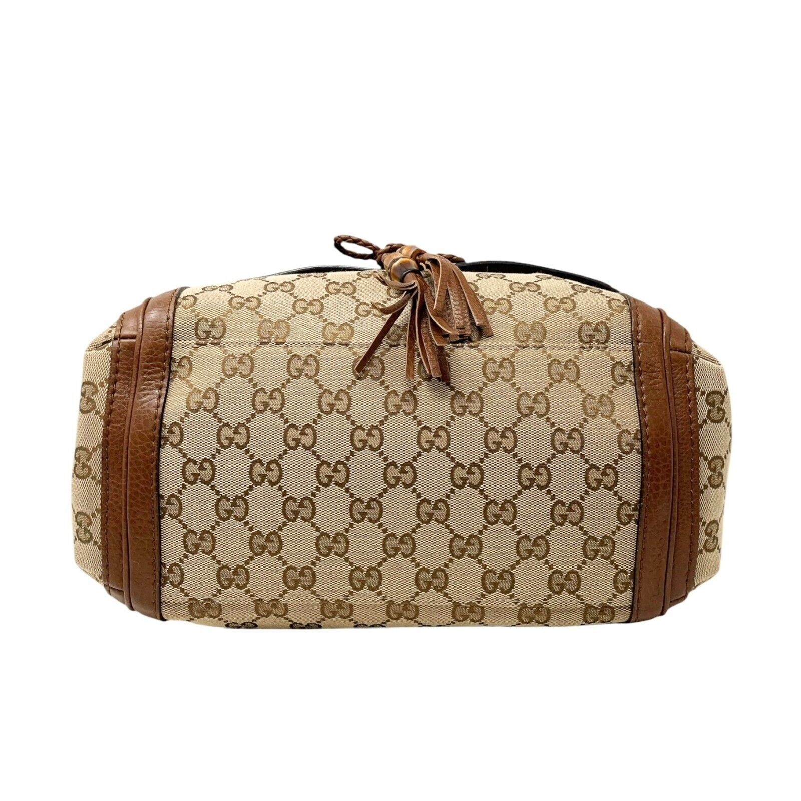 GUCCI Vintage GG Monogram Logo 2way Crossbody Shoulder Bag Beige Brown Canvas