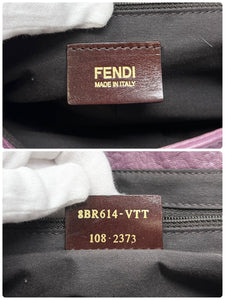 FENDI Vintage FF Logo Mia Shoulder Bag Crossbody 2way Purple Gold Leather