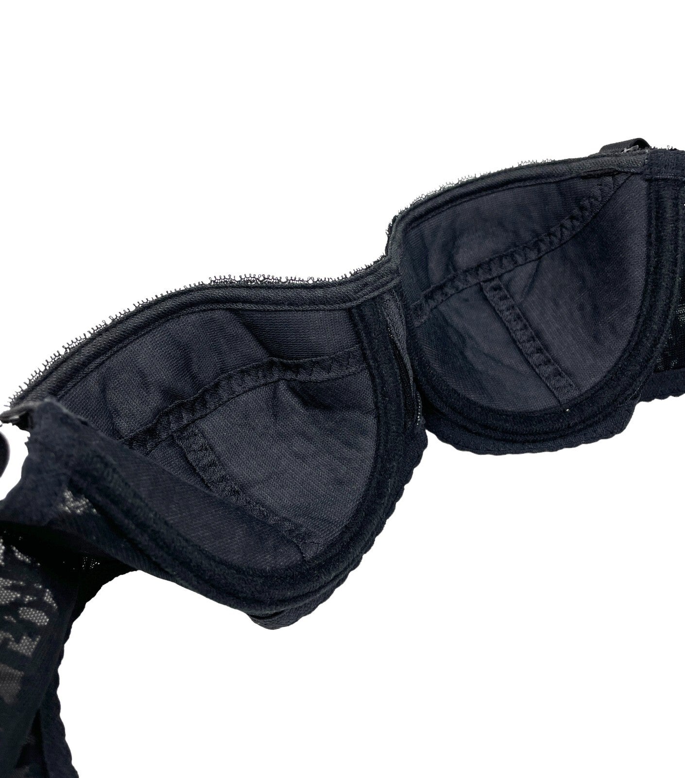 Christian Dior Vintage Trotter Monogram Bra Top #A65 Black Nylon Rank AA