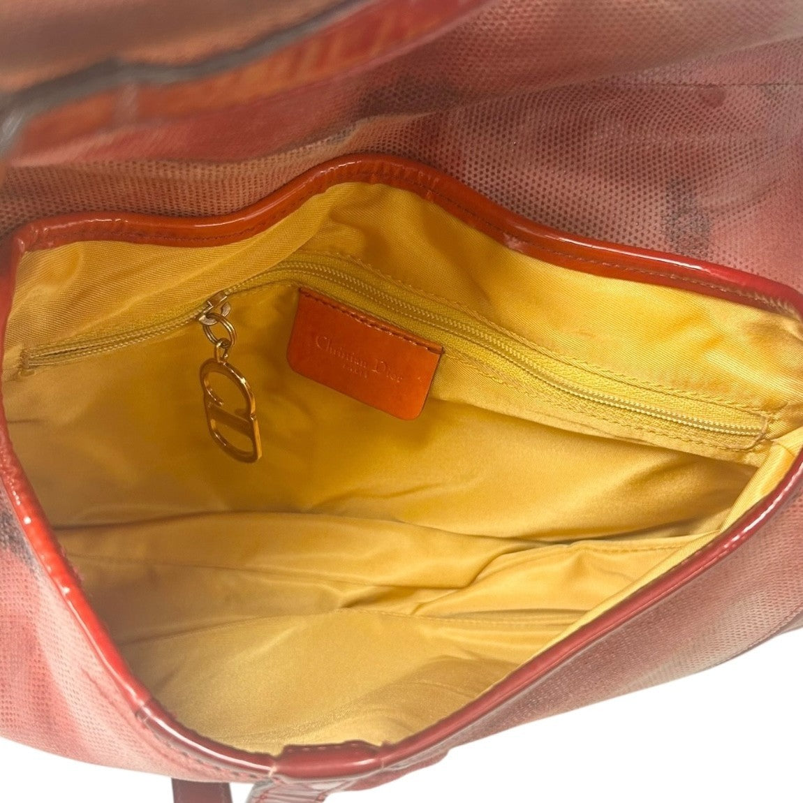 Christian Dior Vintage 2000 Double Saddle Shoulder Bag Red Gold Coated Suede