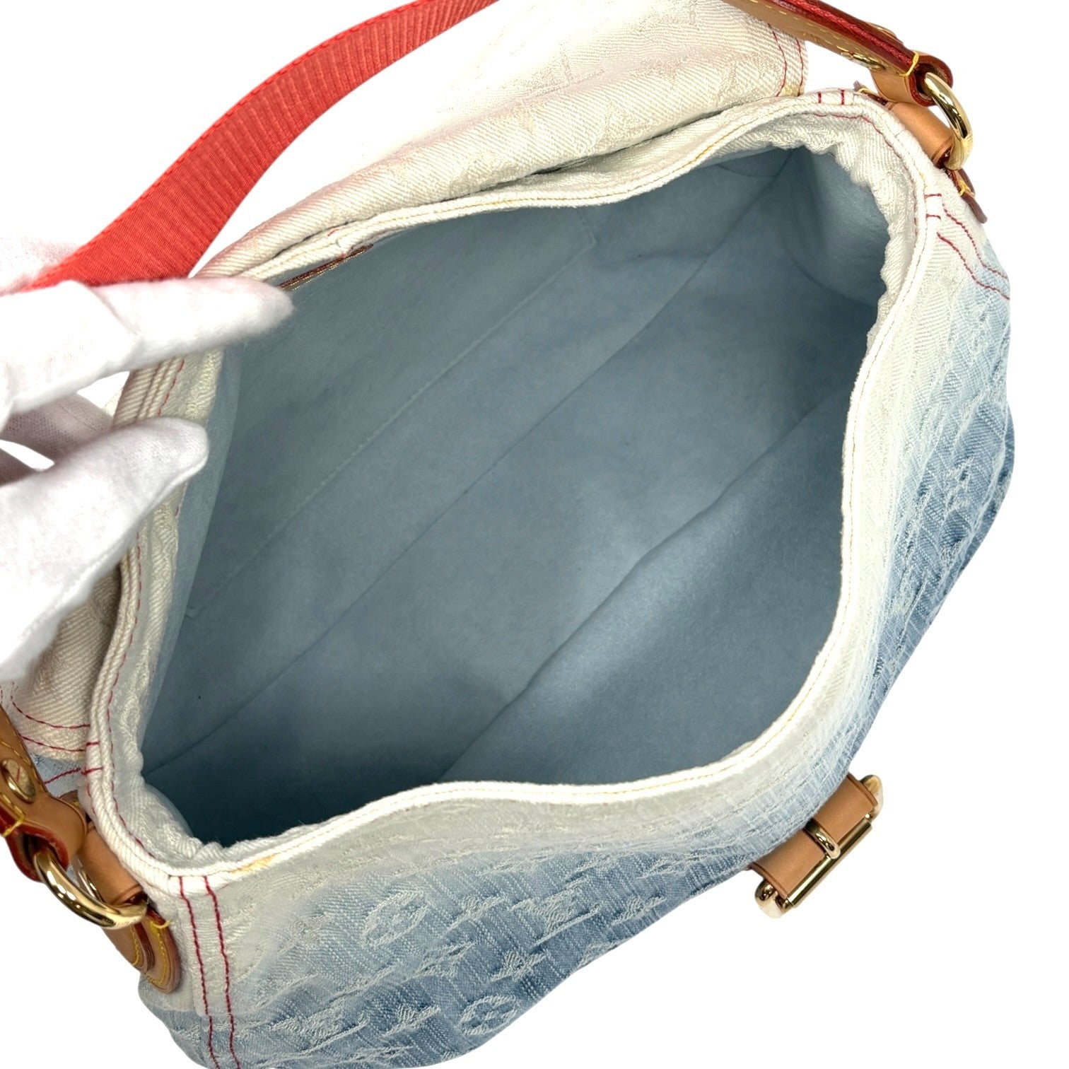 LOUIS VUITTON Vintage Monogram Denim Gradation Sunshine Shoulder Bag Blue