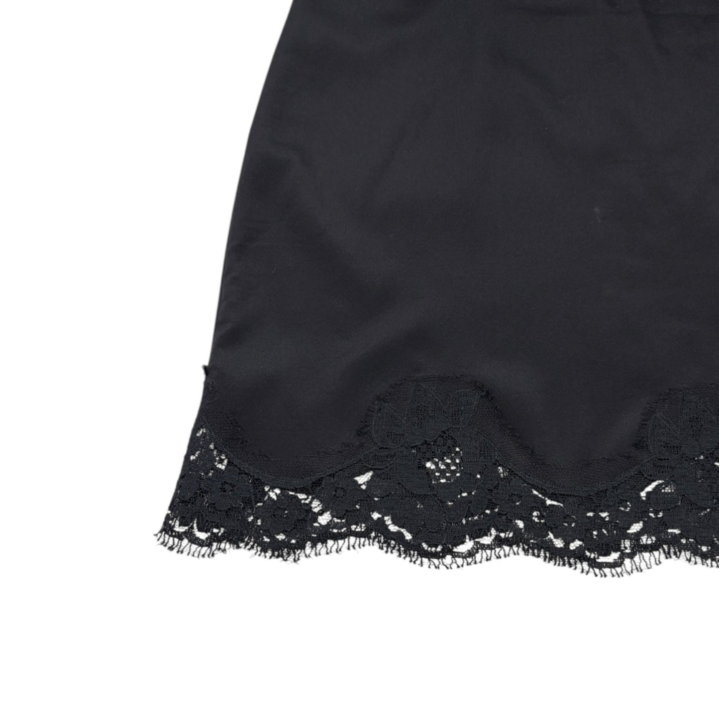 DOLCE&GABBANA Vintage Midi Floral Lace Camisole Dress #44 Black Cotton