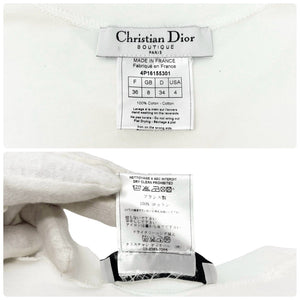 Christian Dior Vintage Trotter Monogram J'ADORE Logo Tank Top #36 White Rank AB