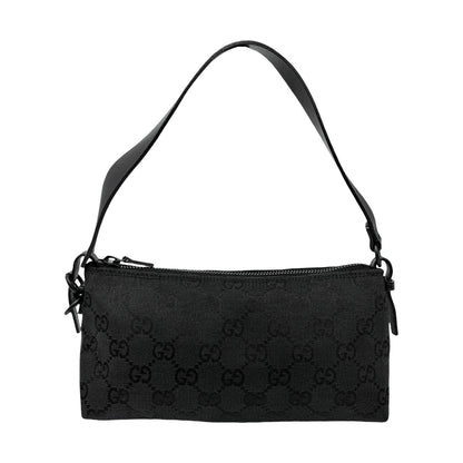 GUCCI Vintage GG Monogram Logo Canvas Mini Shoulder Bag Pochette Black 902035