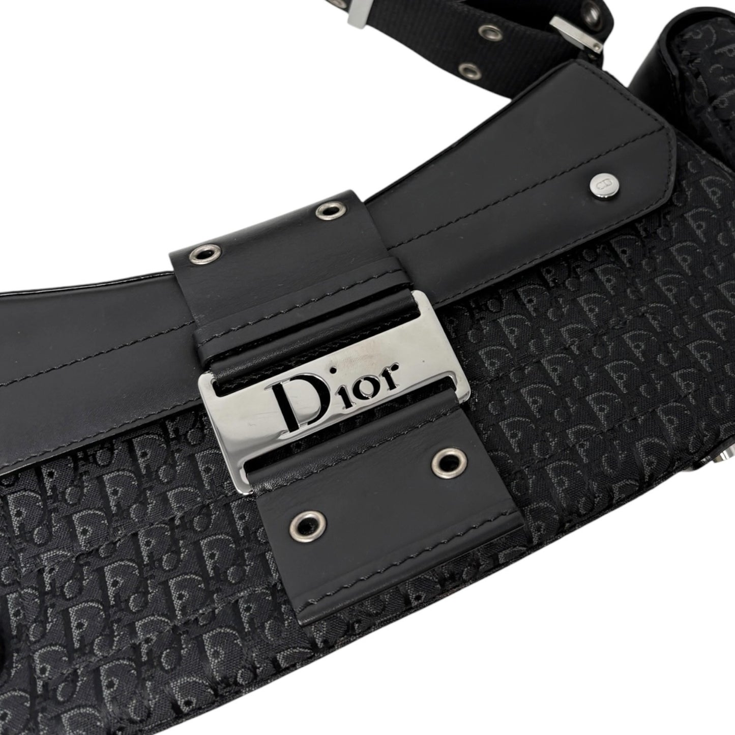 Christian Dior Vintage 2002 Trotter Street Chic Columbus Shoulder Bag Black