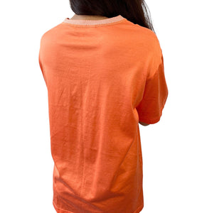 Christian Dior Sports Vintage Big Logo T-shirt #M Top Orange Cotton Rank AB