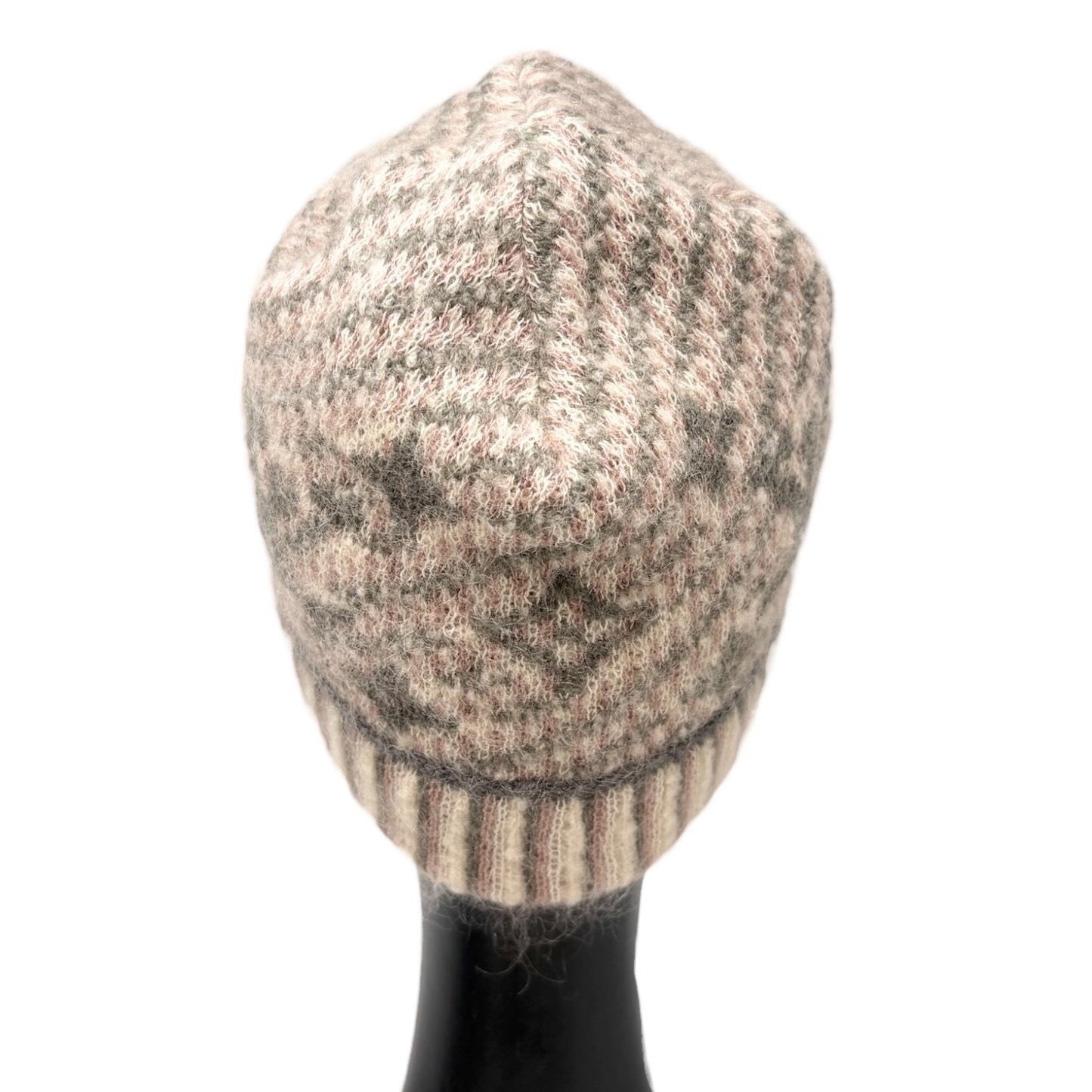 LOUIS VUITTON Vintage Knit Cap Beanie Hat Mohair Wool Gray Multicolor LV Logo