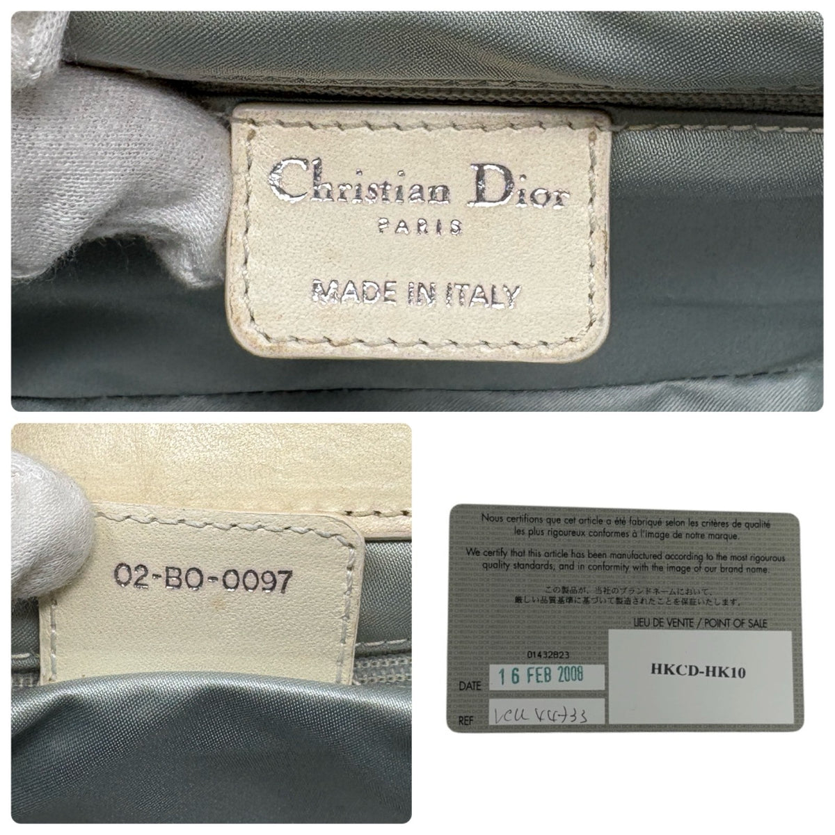 Christian Dior Vintage Romantique Trotter Monogram Bag Heart White 902466