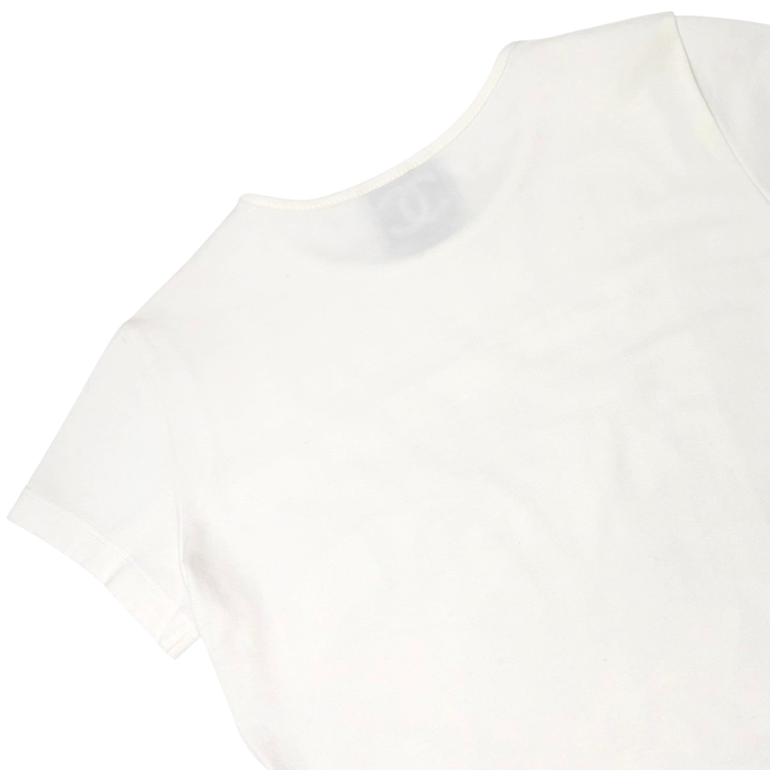 CHANEL Sport Vintage 06P Logo Mademoiselle T-shirt Top #38 Cream White Cotton