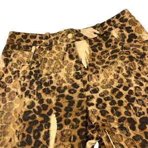 Christian Dior Logo Vintage Leopard Jacket Pants Set #36 #38 Cotton Rank AB