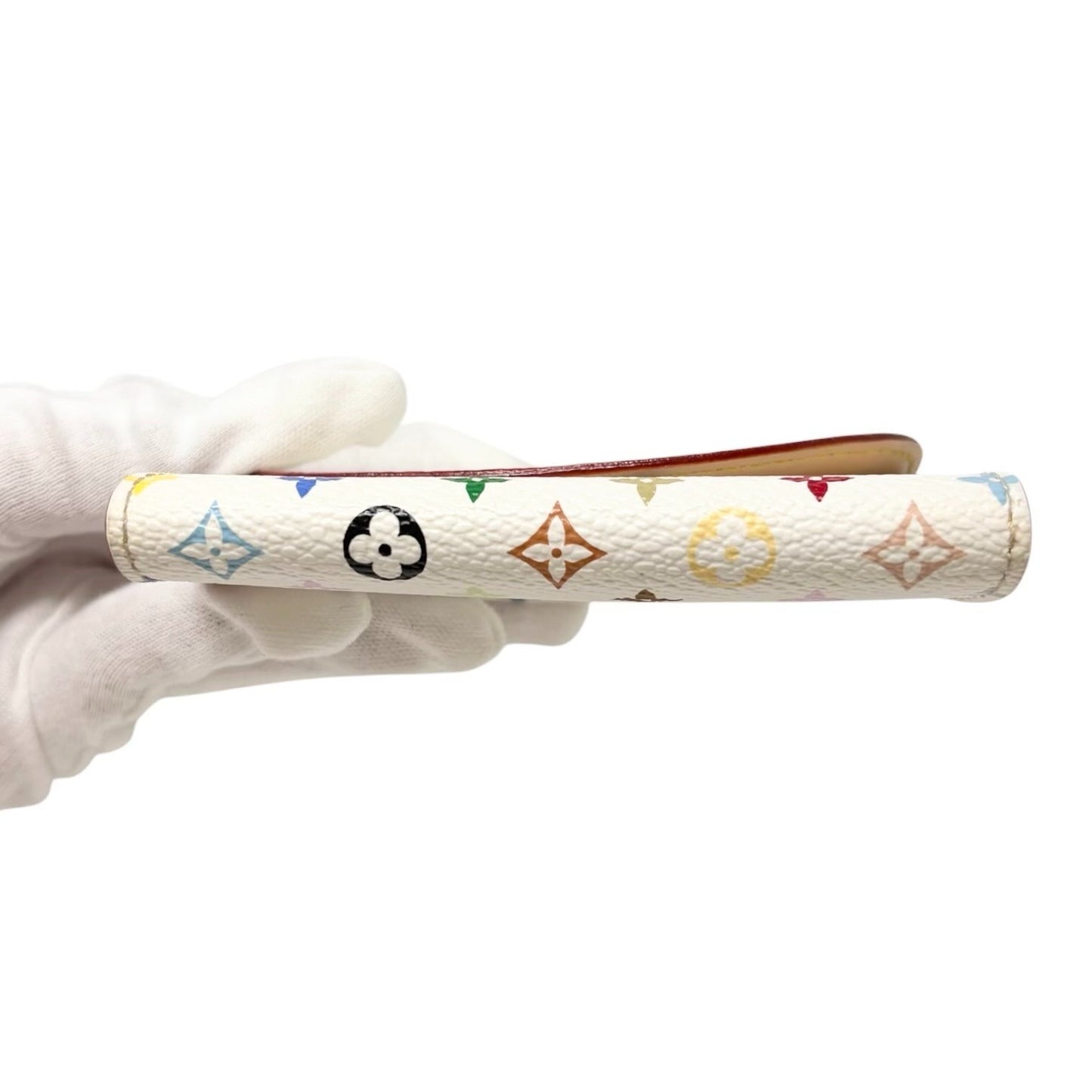 LOUIS VUITTON Vintage Monogram Multicolor Card Holder Leather White 902223