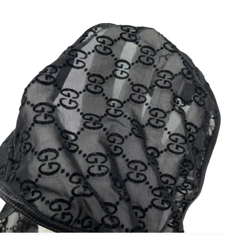 GUCCI Vintage GG Monogram Logo Bra Shorts Set #XS Underwear Black Nylon