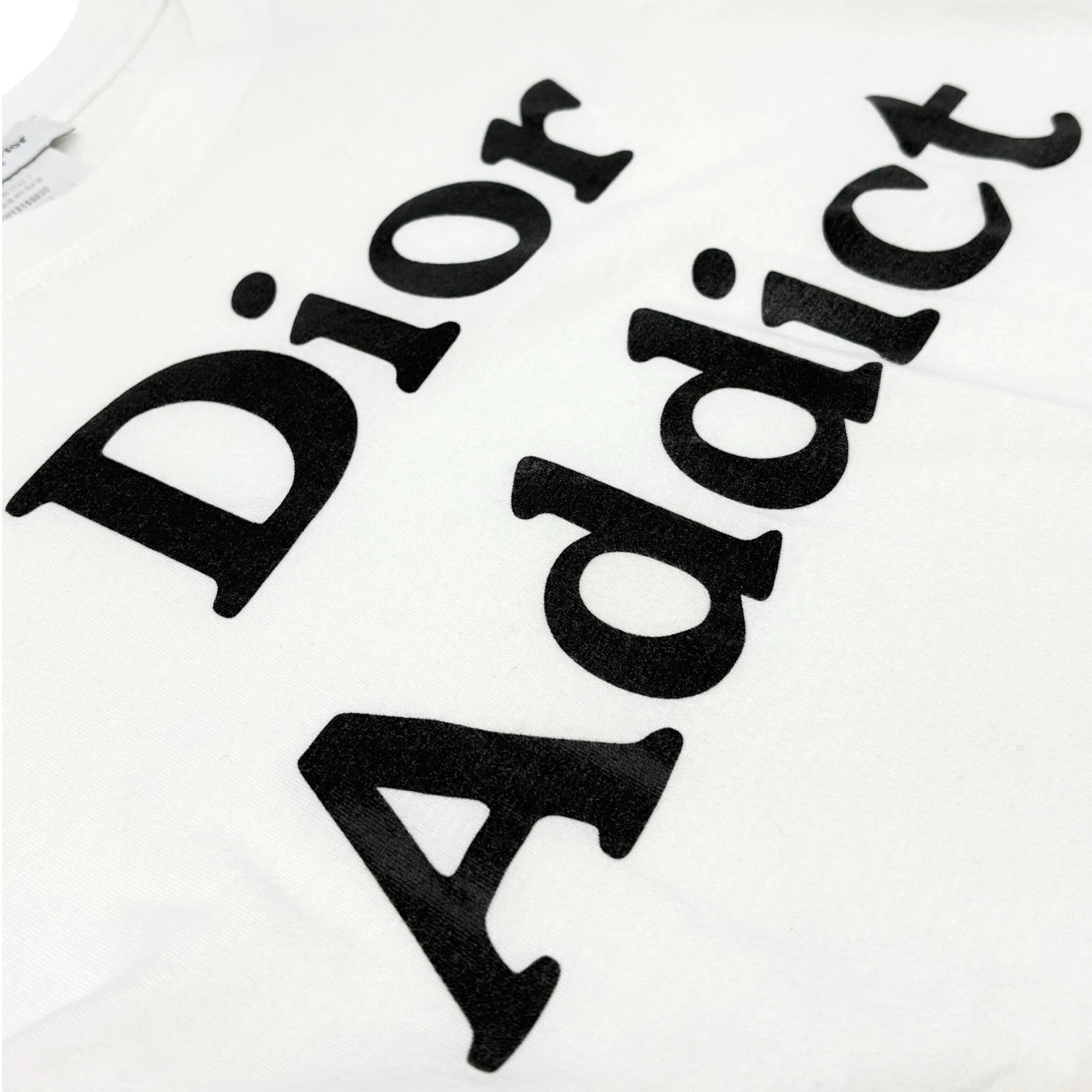 Christian Dior Vintage 2002 Addict Logo Cotton T-shirt Top #42 White Black