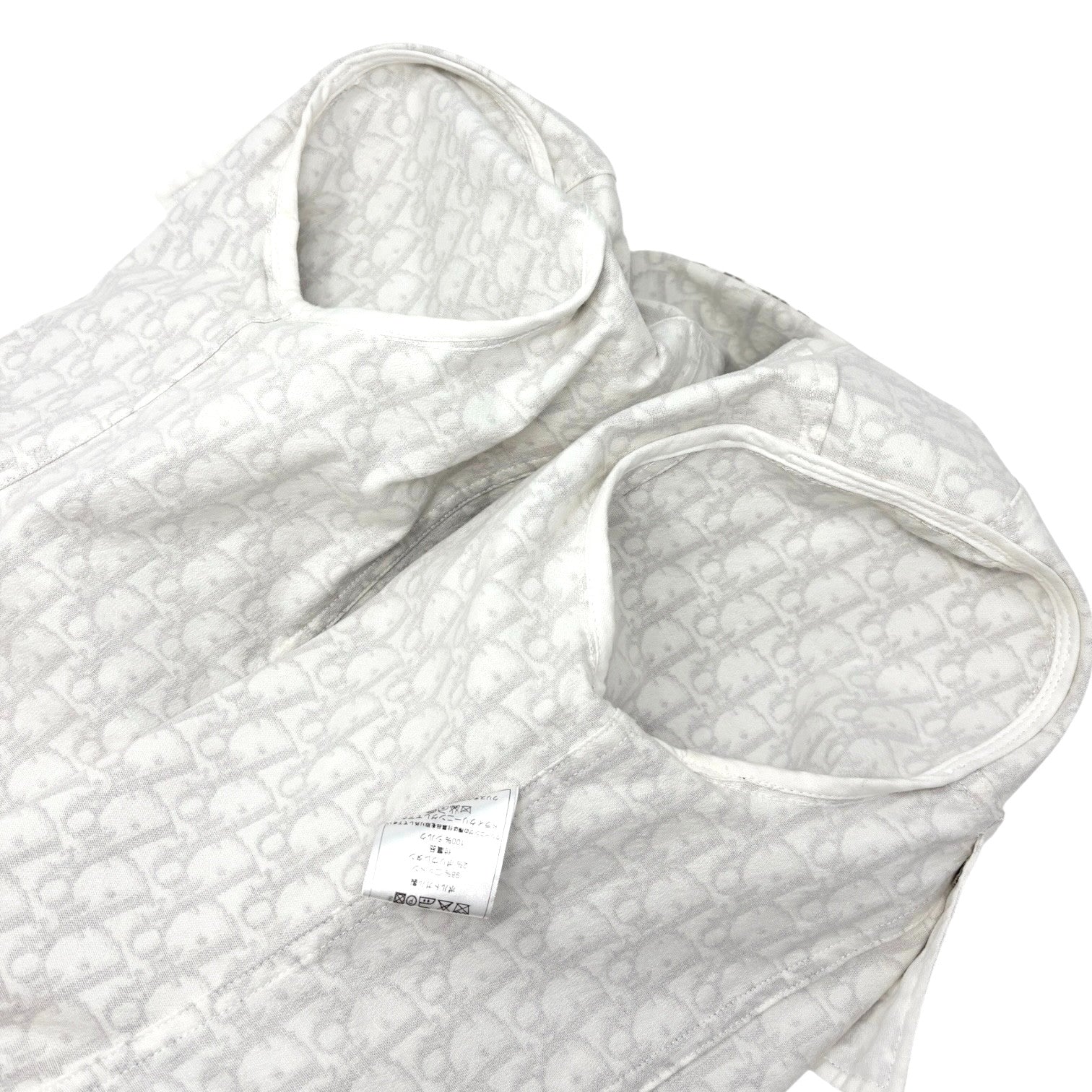 Christian Dior Vintage Trotter Monogram Jacket #42 Beige Cotton Velour Ribbon