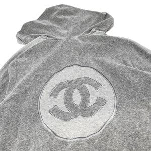 CHANEL Sport Vintage 09C CC Logo Zipped Hoodie #40 Jacket Terry Cloth Gray