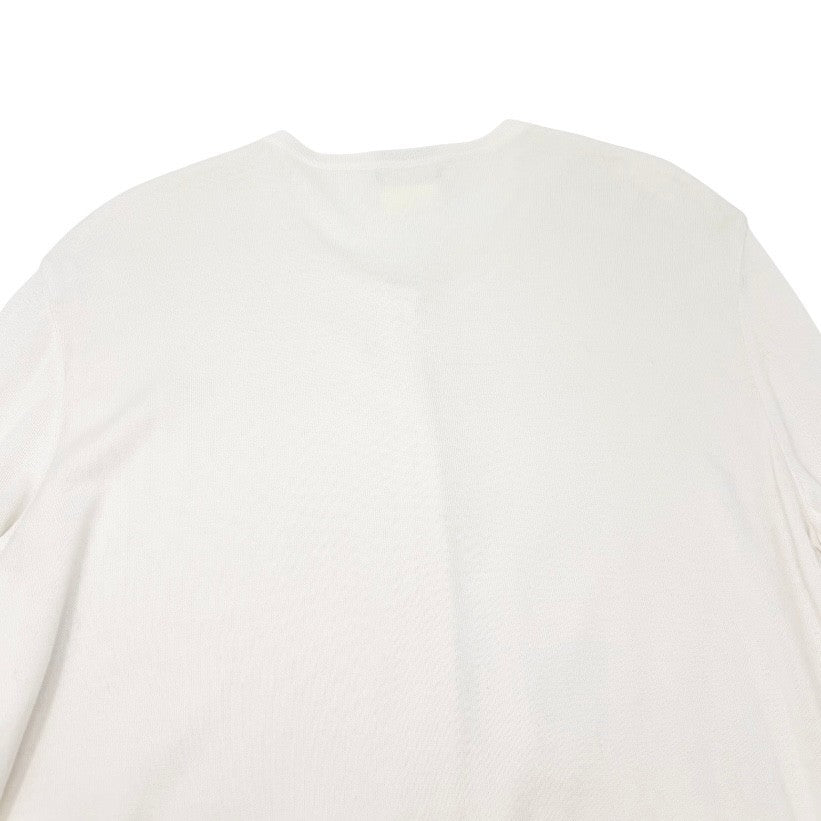 CHANEL Vintage 96P CC Logo Cardigan Top Button Pocket #44 White Long Sleeve