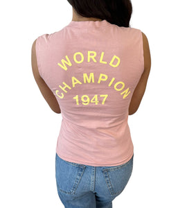 Christian Dior Vintage 2002 J'ADORE Logo Tank Top #38 Pink Yellow Sleeveless