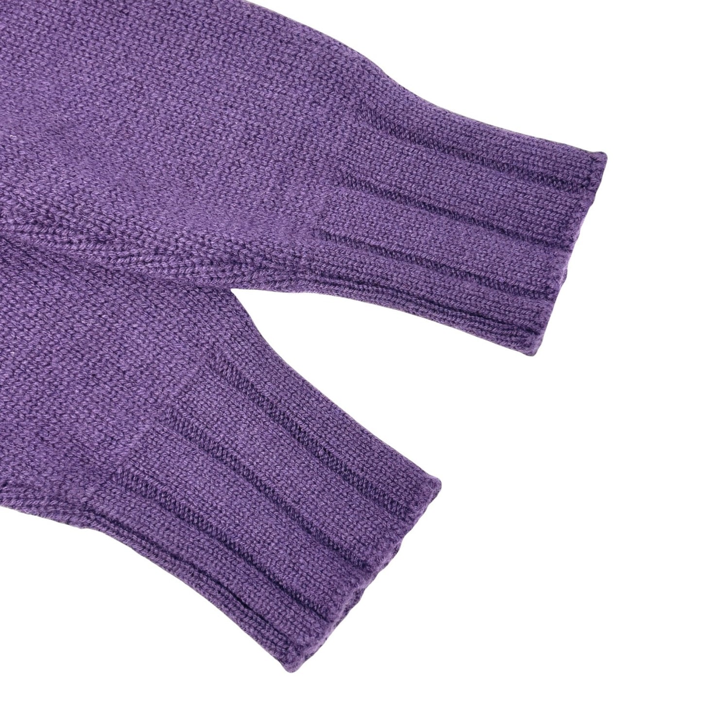 CHANEL Vintage P44576 CC Logo Sweater Top #34 Pullover Purple Cashmere