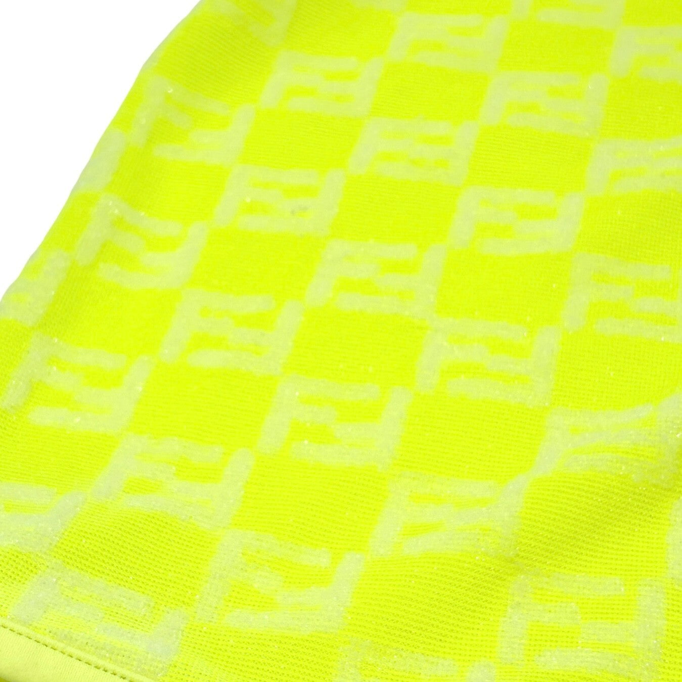 FENDI Vintage Zucchino FF Logo Camisole Skirt Set #42 #40 Yellow Nylon Rank AB+