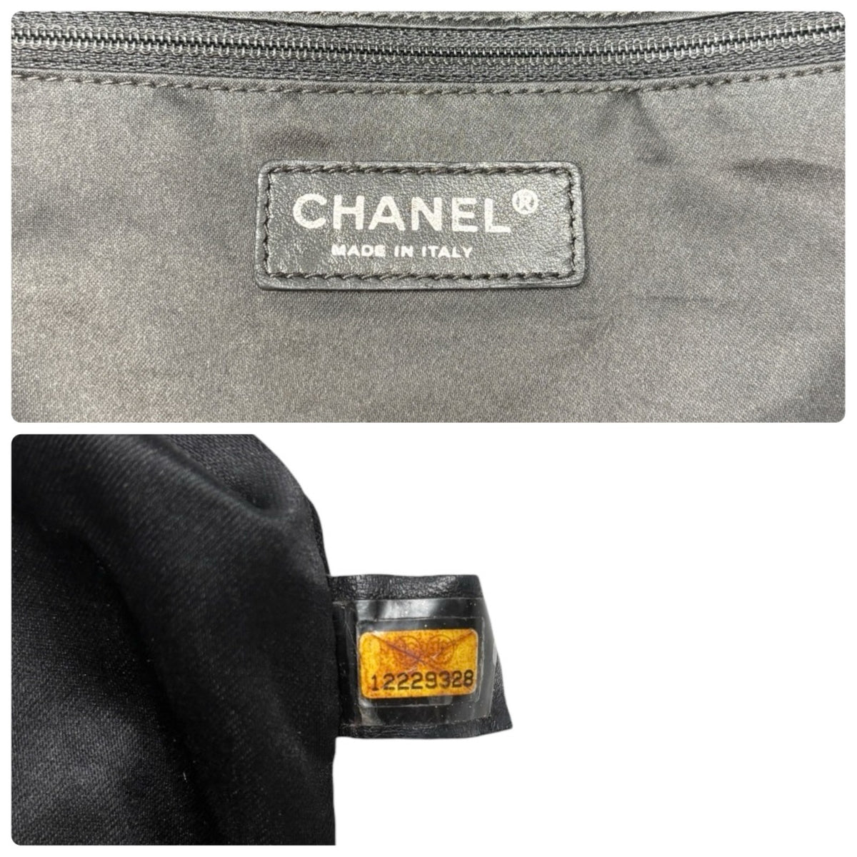 CHANEL Vintage CC Logo Sequins Chain Shoulder Bag Black Silver Leather 902342
