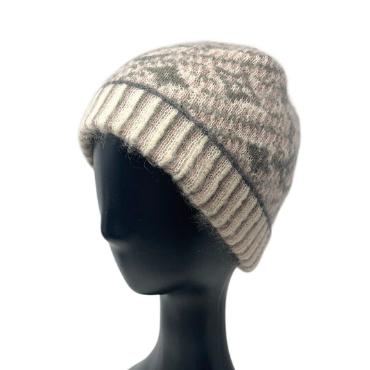 LOUIS VUITTON Vintage Knit Cap Beanie Hat Mohair Wool Gray Multicolor LV Logo