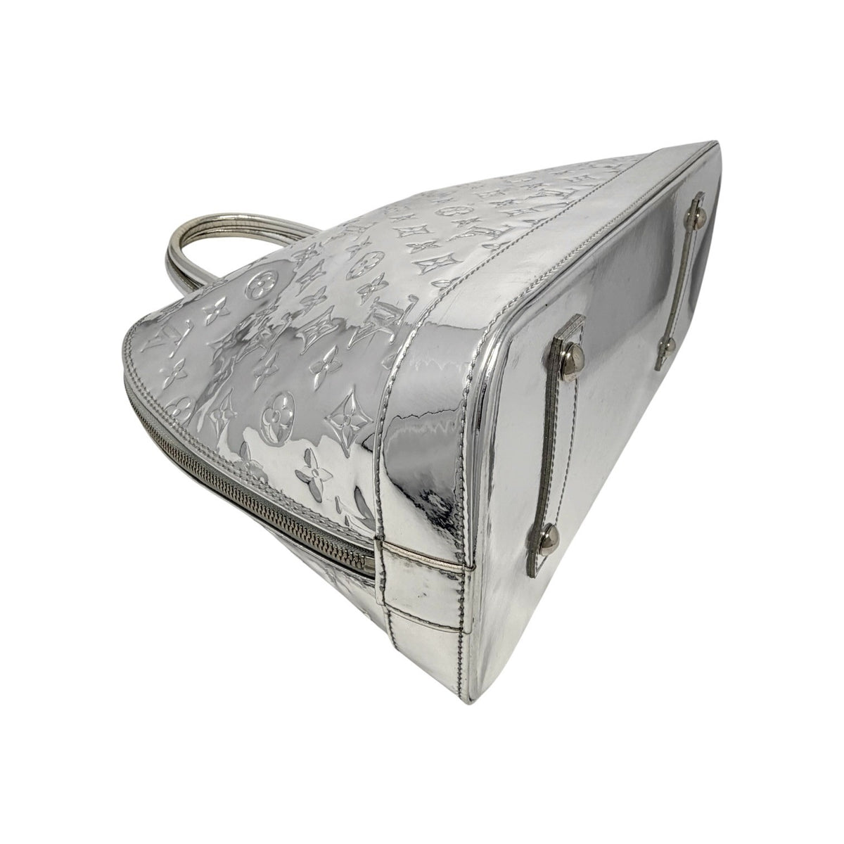 LOUIS VUITTON Vintage LV Monogram Miroir Alma GM Bag Metallic Silver 902368
