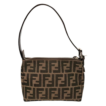 FENDI Vintage FF Logo Zucca Mini Shoulder Bag Beige Brown Pochette 902338