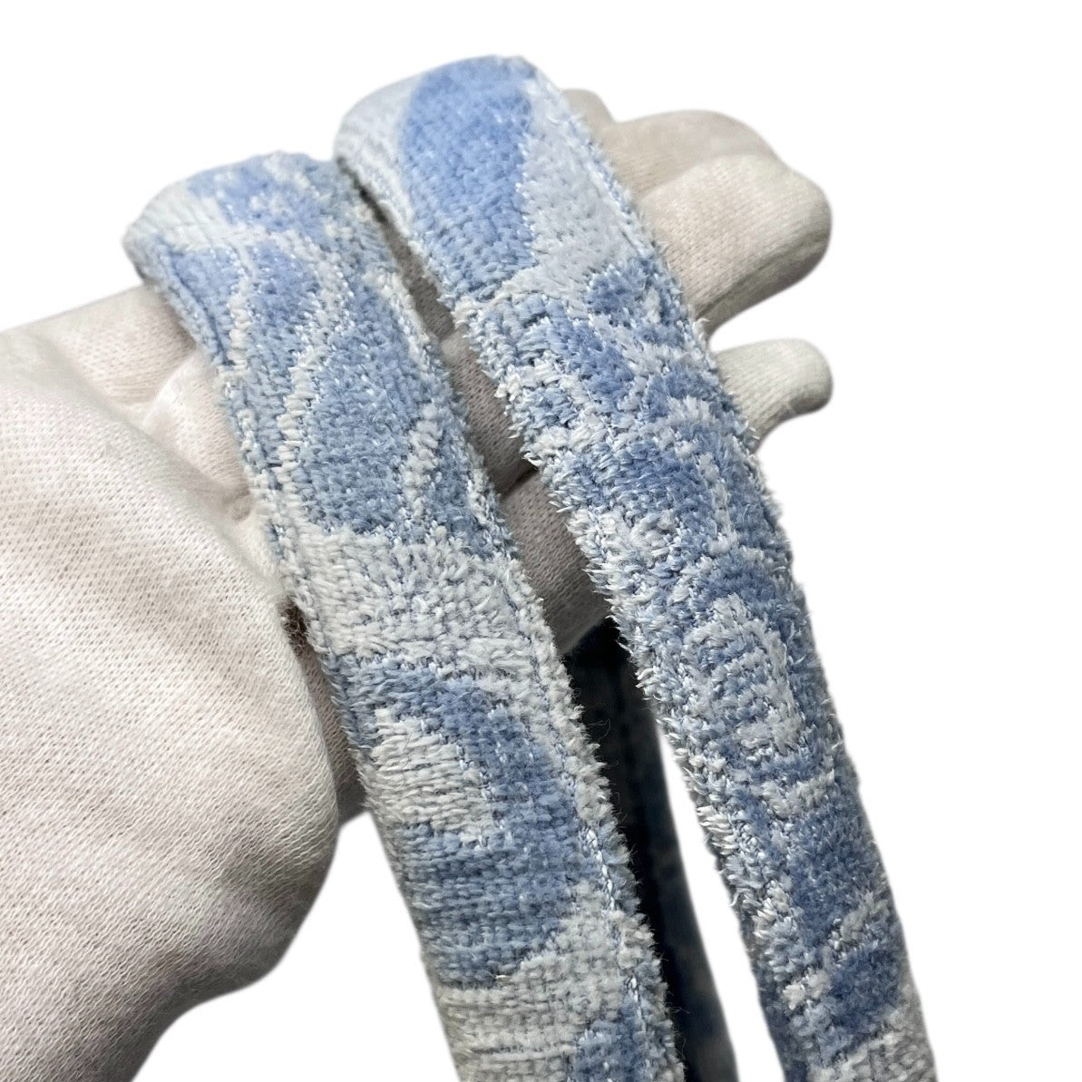 Vivienne Westwood Vintage Orb Logo Terry Cloth Tote Bag Light Blue Cotton