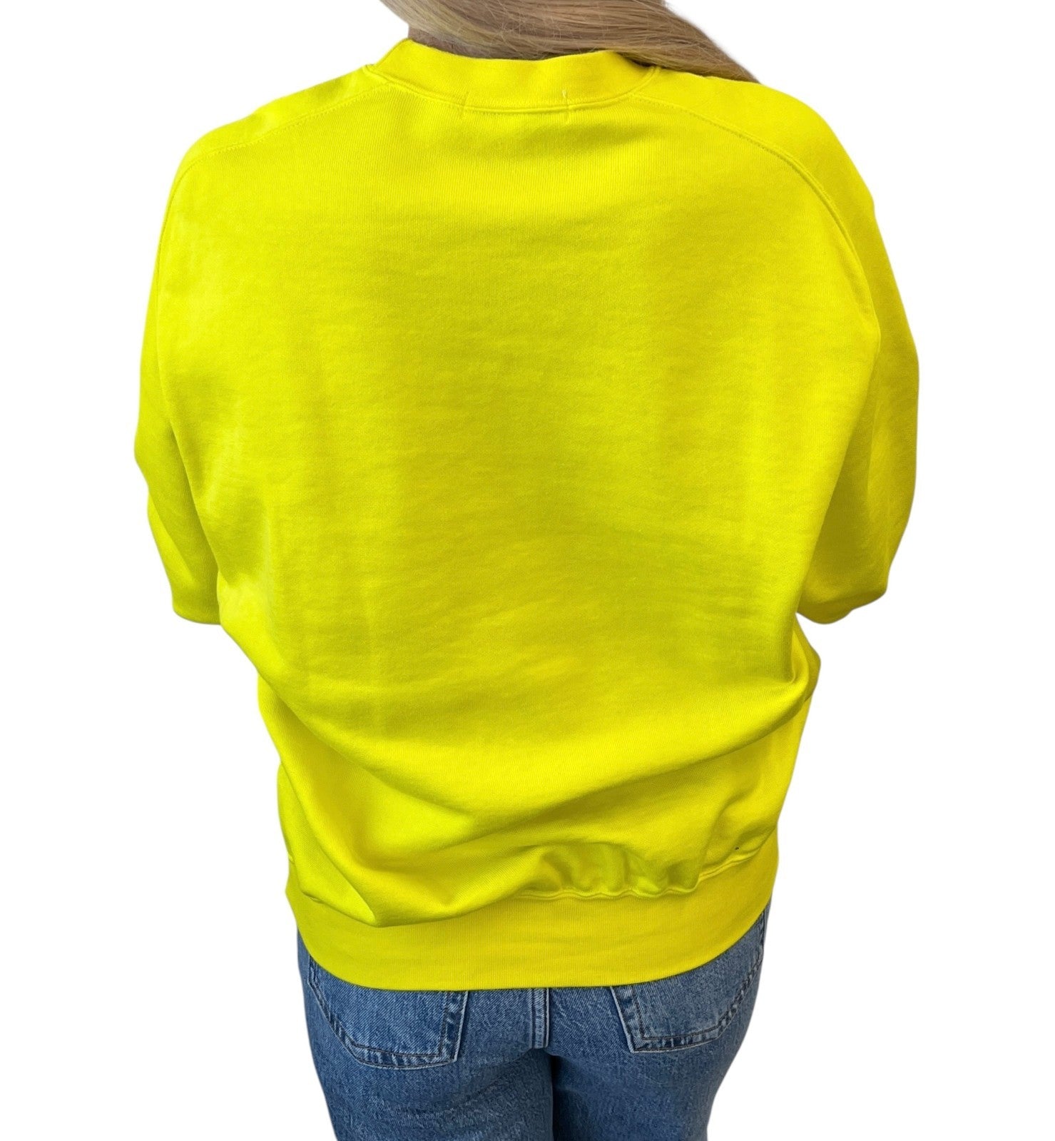 Christian Dior Sports Vintage Big Logo Sweatshirt Top #L Pullover Yellow Cotton