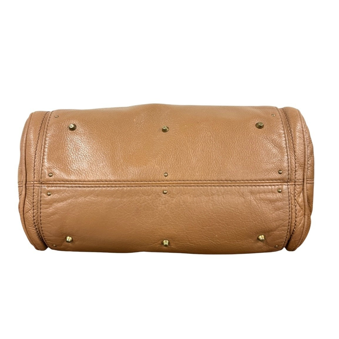 Chloe Vintage Paddington Padlock Key Boston Bag Leather Brown Gold 902319