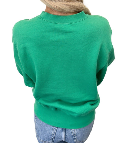 Yves Saint Laurent Vintage Logo Long Sleeve Sweatshirt Top #M  Green 902898