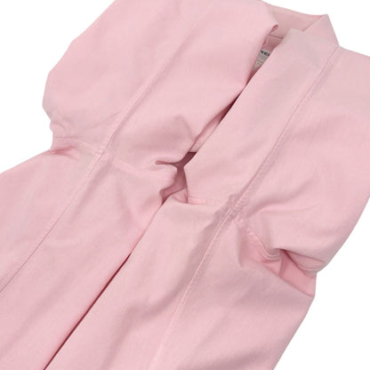 CHANEL Vintage 98P CC Logo Cropped Zip Shirt Top #40 Pink Cotton 902832
