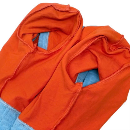 CHANEL Vintage 02S CC Logo Terry Cloth Cropped Zip Top #38 Orange Blue 902836