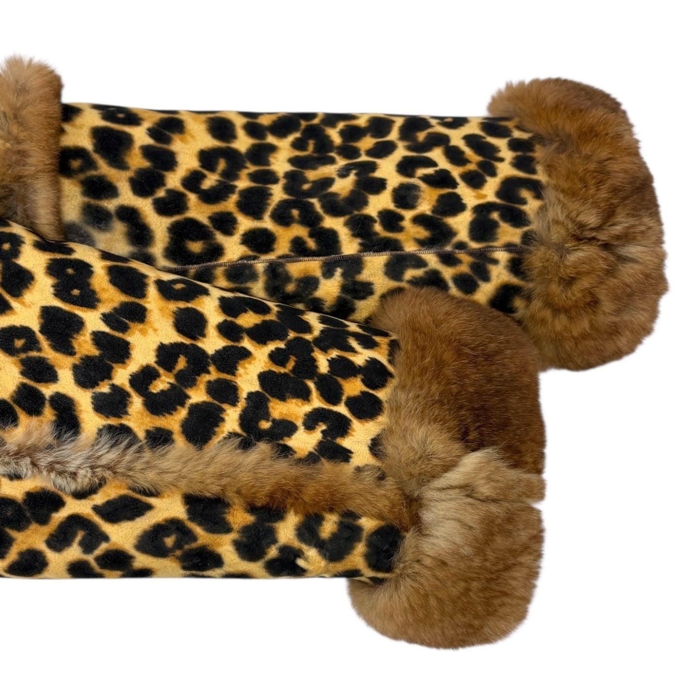 Christian Dior Vintage Leopard Shearling Fur Jacket Top #40 Brown Leather