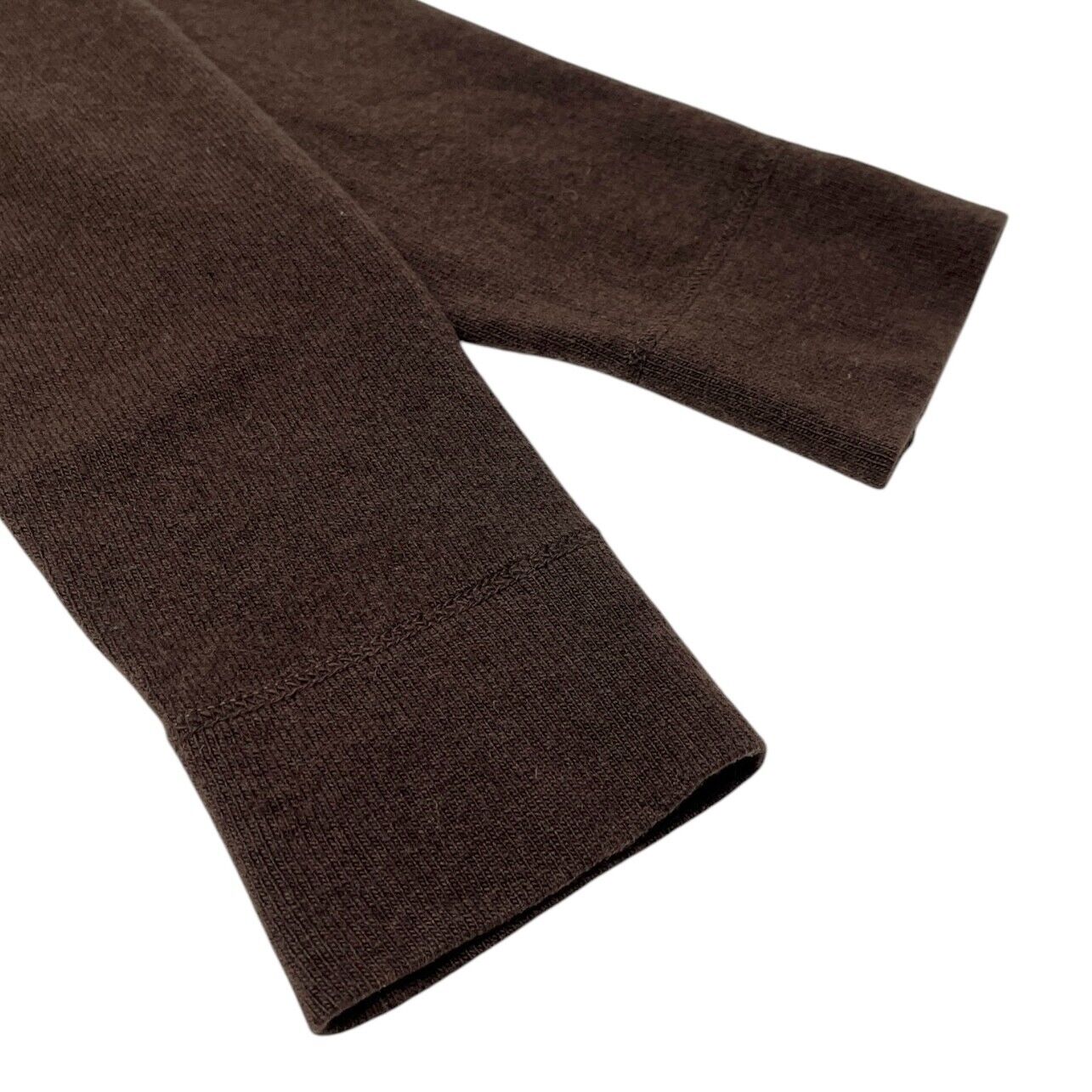 CHANEL Vintage 01A CC Mark Logo Knit Sweater Top #42 Brown Pink Cashmere