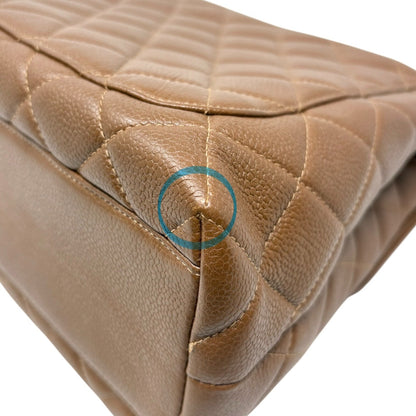 CHANEL Vintage CC Turnlock Quilted Top Handle Bag Brown Gold Leather 902334