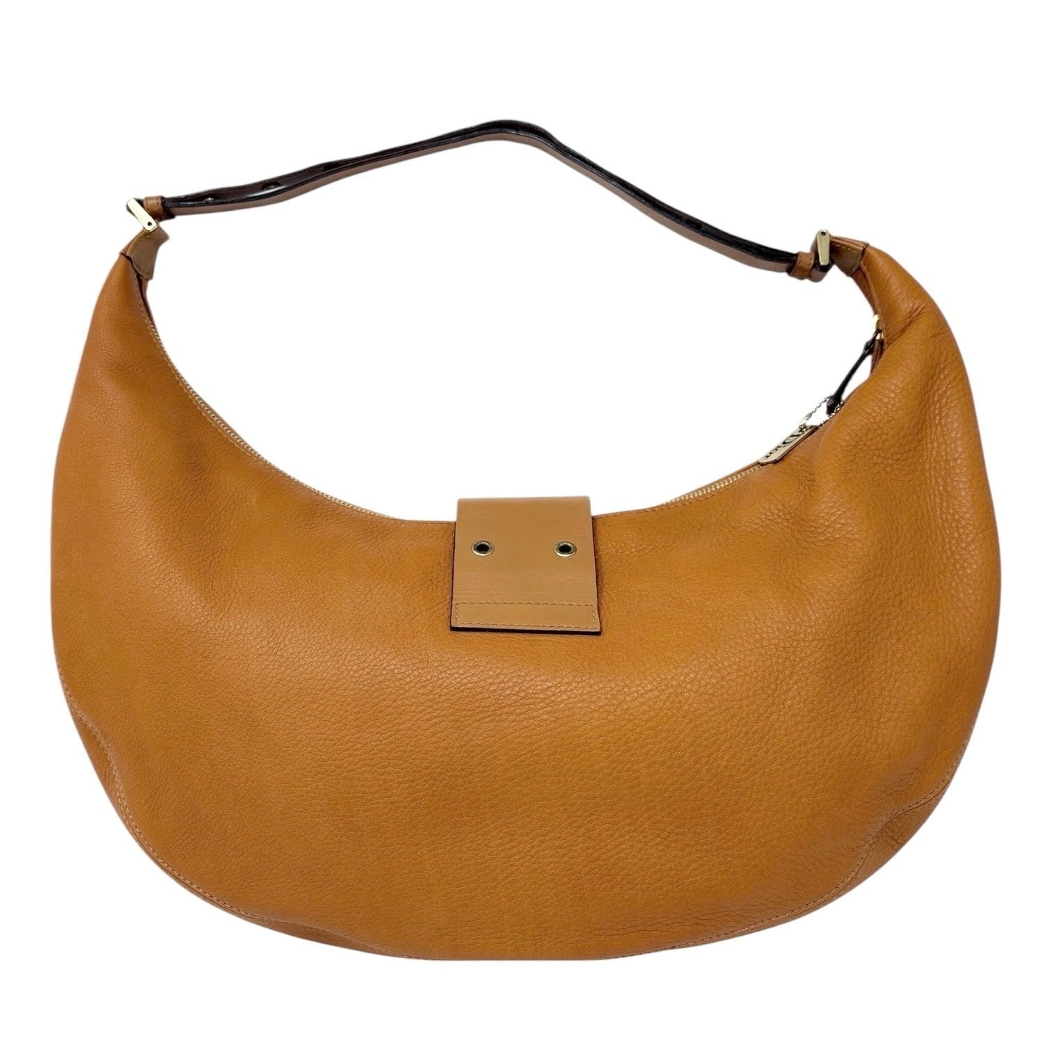 Christian Dior Vintage 2003 Street Chic Shoulder Hobo Bag Brown Gold Leather