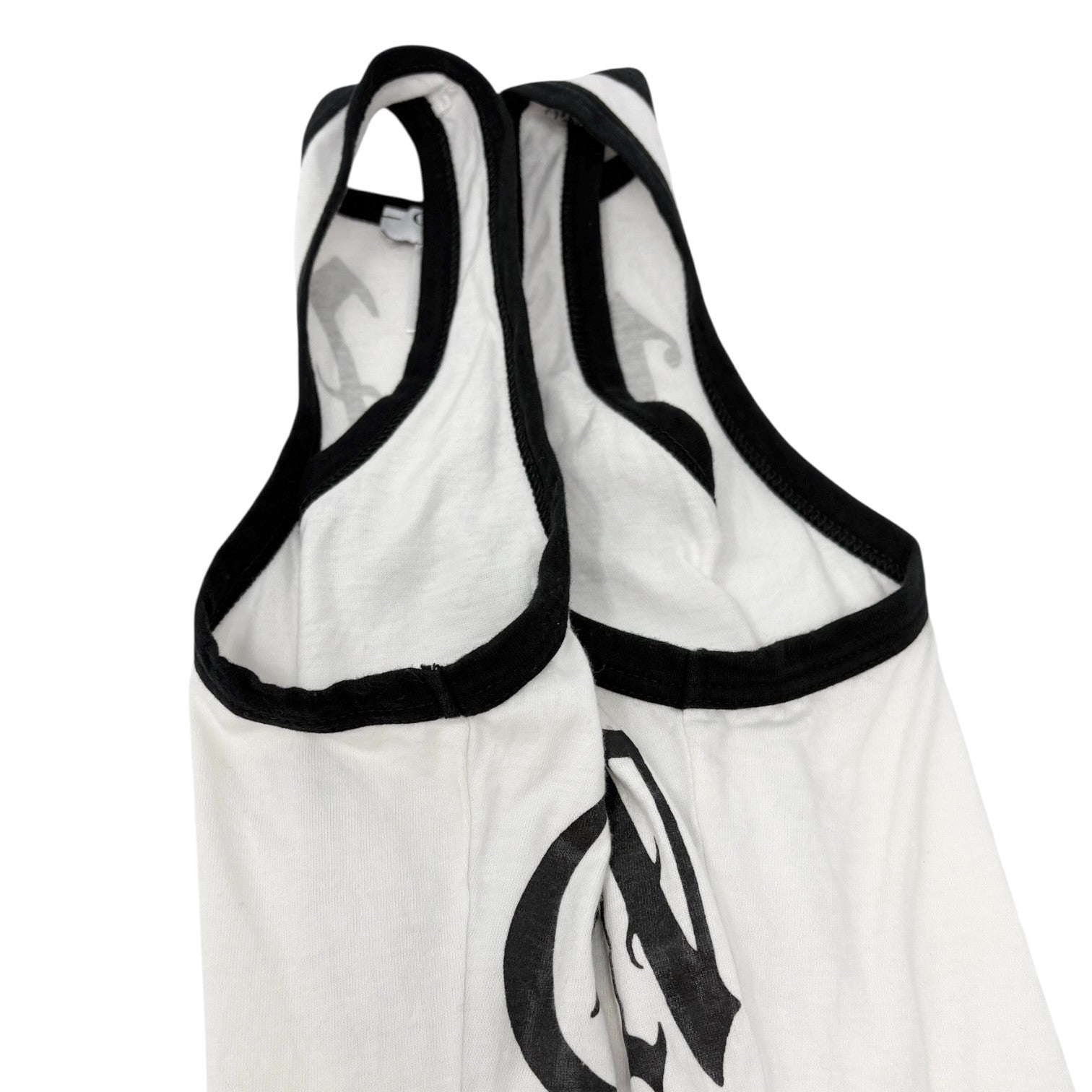 Christian Dior Vintage 2002 John Galalliano Logo Tank Top #36 White Black