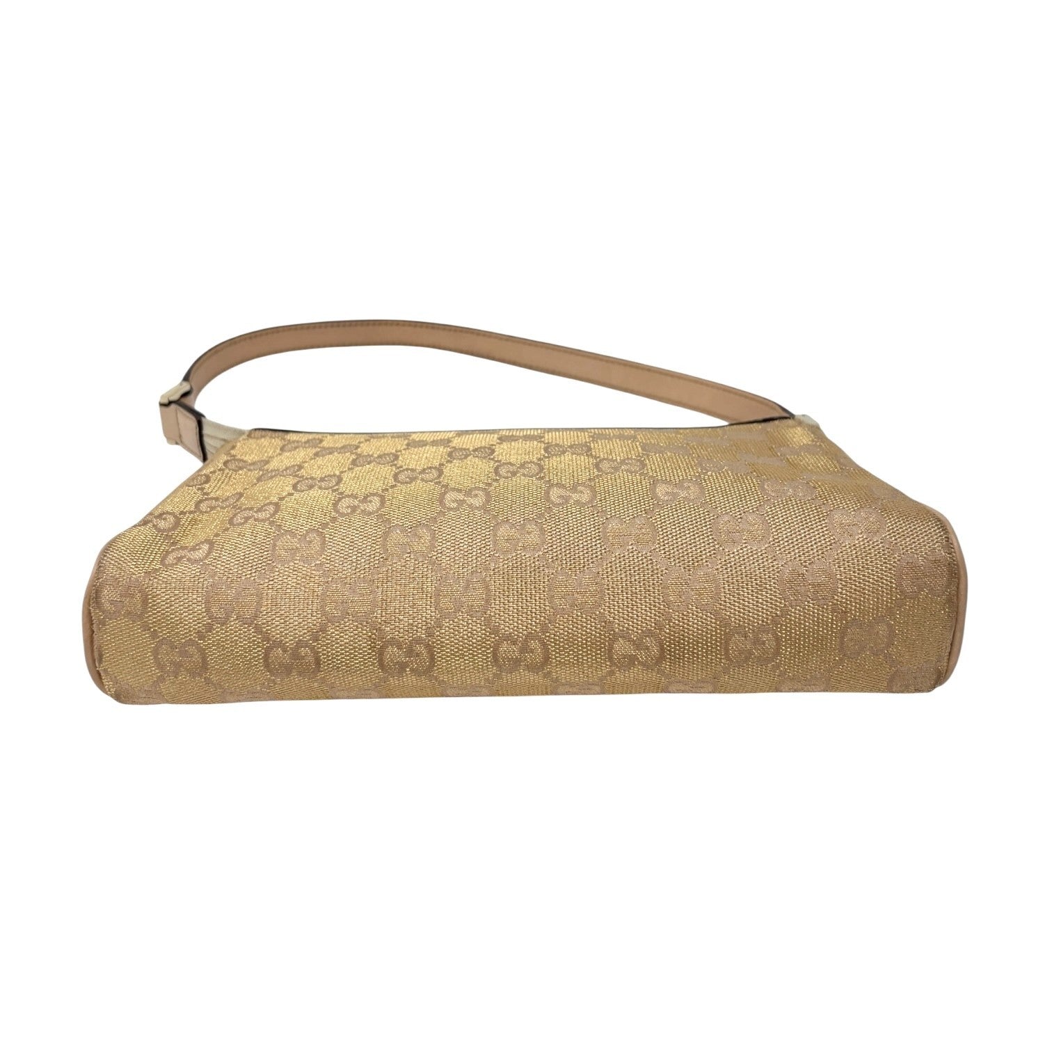 GUCCI Vintage GG Monogram Abbey Mini Pochette Shoulder Bag Canvas Pink Gold