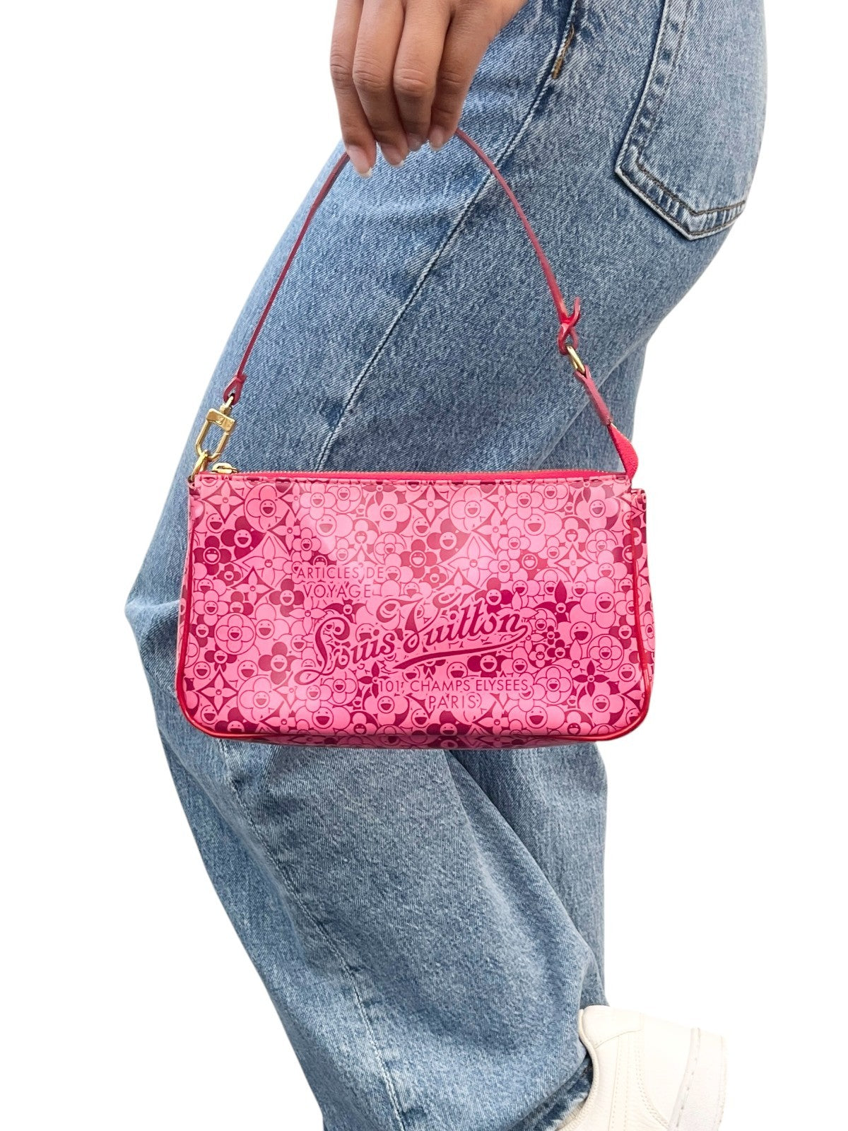 LOUIS VUITTON Vintage Takashi Murakami Cosmic Blossom Shoulder Bag Pink 902352