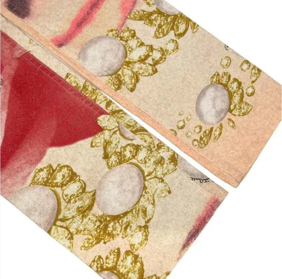 Roberto Cavalli Vintage Logo Jewel Print Pants #XS Glitter Orange Gold Cotton