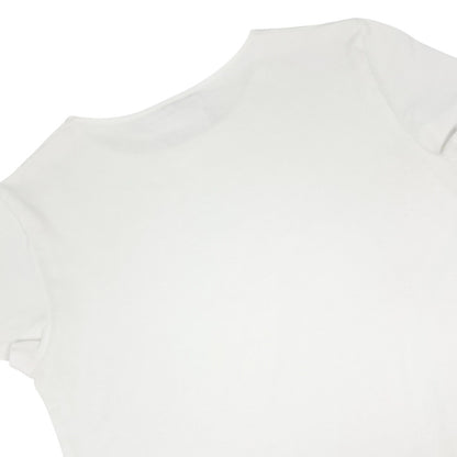 CHANEL Vintage 05C CC Logo Knit T-shirt Top #38 White Short Sleeve 902424