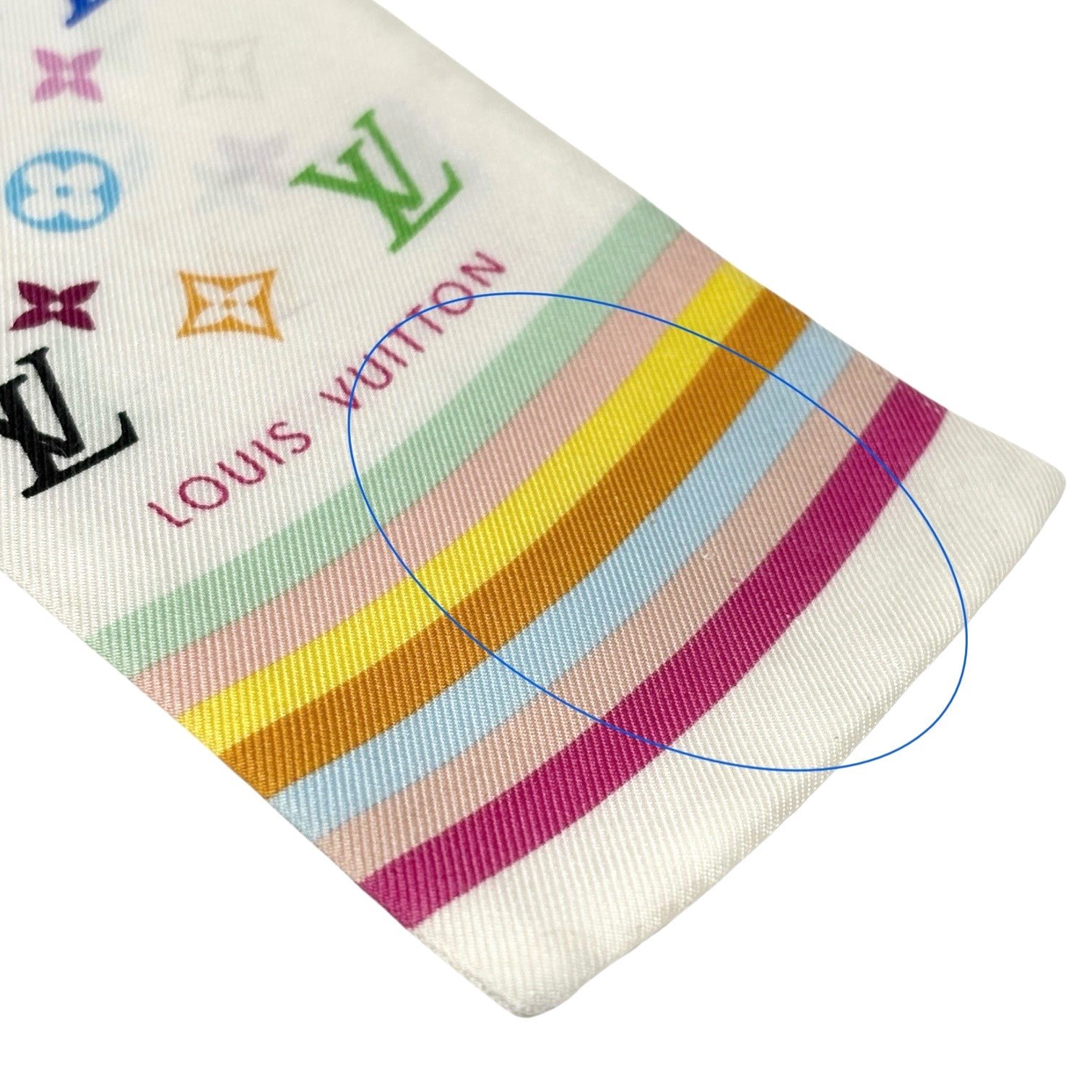 LOUIS VUITTON Vintage LV Monogram Multicolor Bandeau Scarf Silk Hair Accessory