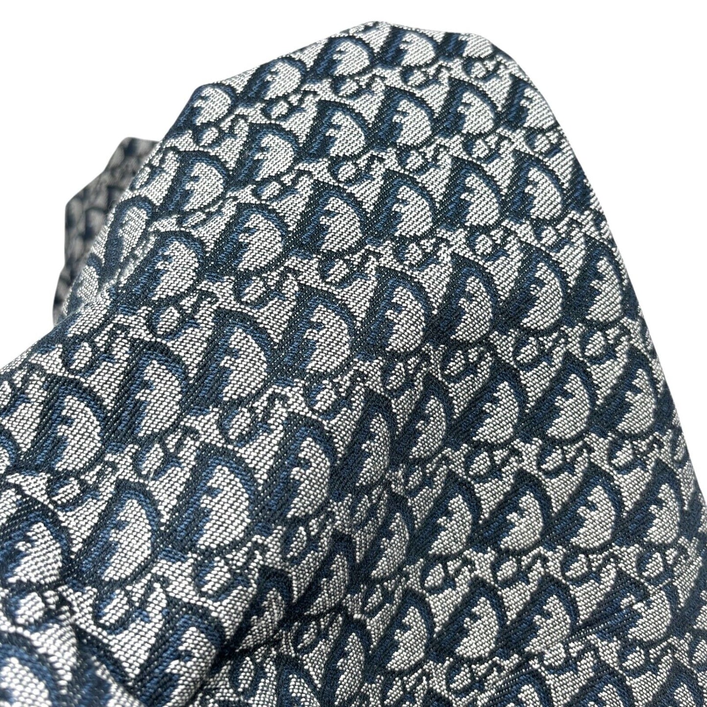 Christian Dior Vintage 2000 Trotter Monogram Logo Dress #38 Blue Gray Cotton