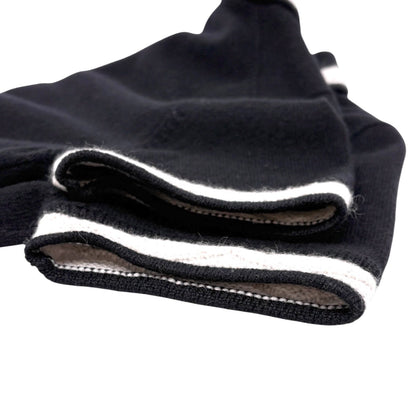CHANEL Vintage 04A CC Logo Knit Dress One-piece #34 Black Gray Cashmere Button