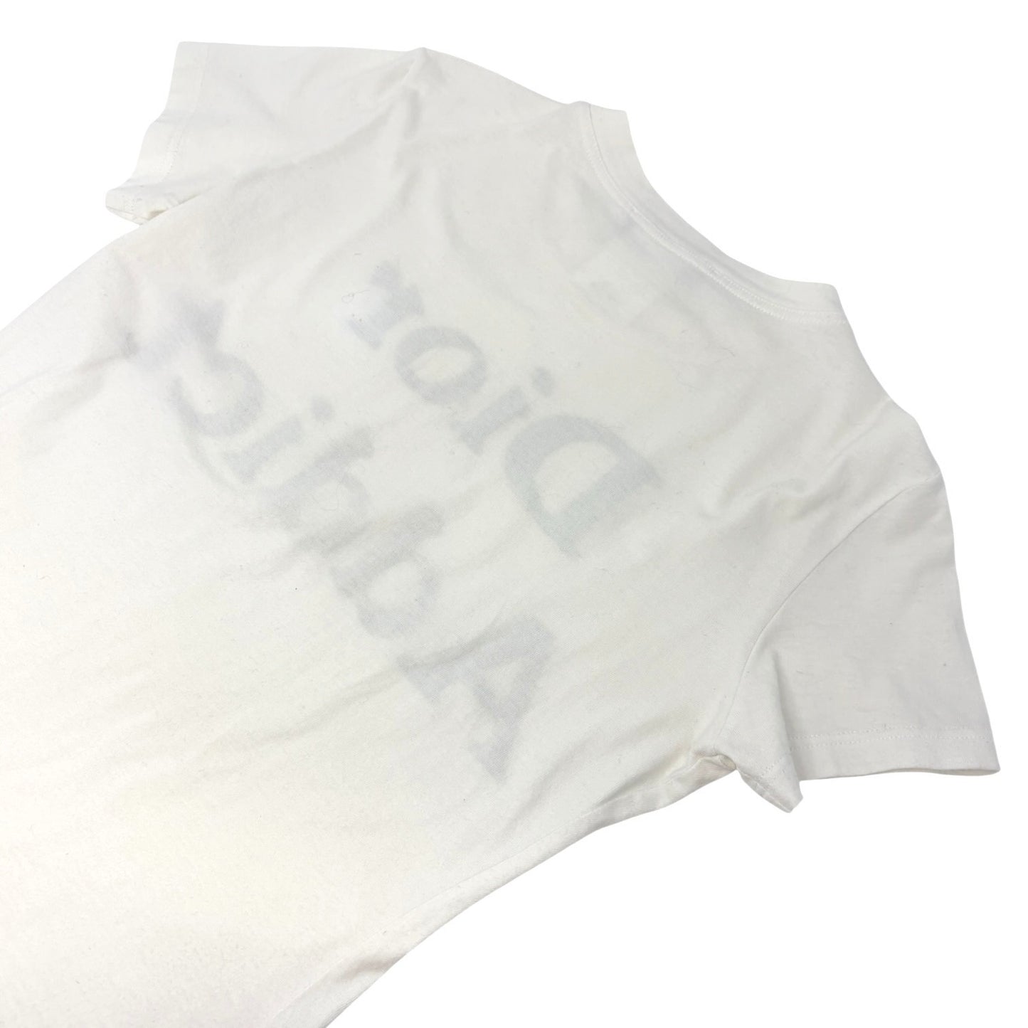 Christian Dior 2002 Vintage Addict Big Logo T-shirt Top #38 White Black Cotton
