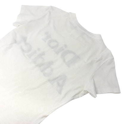 Christian Dior 2002 Vintage Addict Big Logo T-shirt Top #38 White Black Cotton