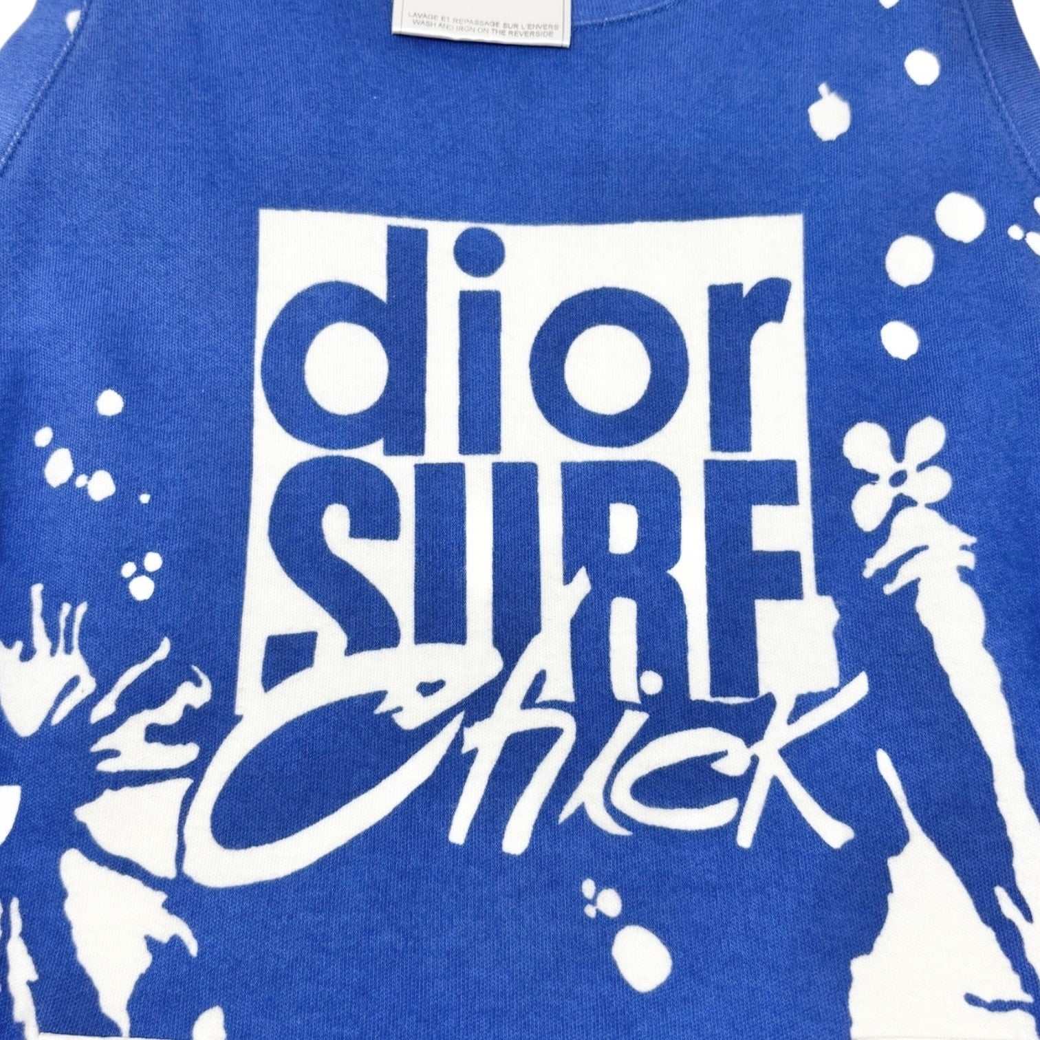 Christian Dior Vintage 2004 SURF Logo Tank Top #36 Blue White Sleeveless Cotton