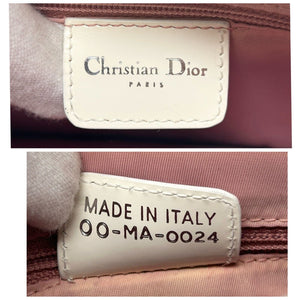 Christian Dior Vintage Trotter Monogram Logo Shoulder Bag Pink White Leather Zip