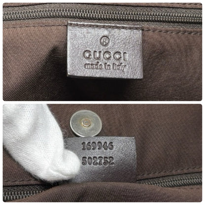 GUCCI Vintage GG Monogram Tote Shoulder Bag Brown Beige Canvas Leather 902829